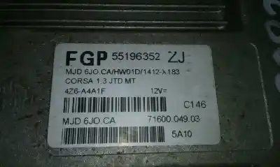Автозапчастина б/у ебу контролер двигуна для opel corsa 3 c 1.3 cdti 70ch manual посилання на oem iam 55196352zj  