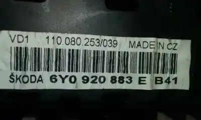 Автозапчастина б/у панель інструментів для skoda fabia familiar (6y5) classic посилання на oem iam 6y0920883e  110080253039