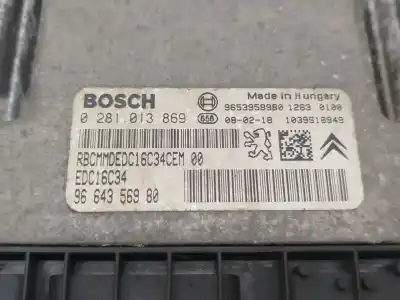 Автозапчасти б/у блок управления двигателем за peugeot expert furgón (vf3a_, vf3u_, vf3x_) 1.6 hdi 90 16v ссылки oem iam  0281013869 9664356980