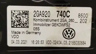 Second-hand car spare part dashboard for volkswagen t-roc (a11, d11) 1.0 tsi oem iam references  2ga260202 2ga920740c