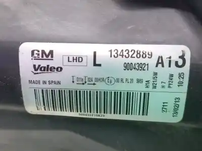 Second-hand car spare part left headlight for opel corsa d (s07) 1.3 cdti (l08, l68) oem iam references  90043921 13432889