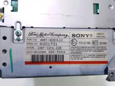 Second-hand car spare part audio system / radio cd for ford focus c-max (dm2) 1.6 tdci oem iam references  mo01731 c307 c214-cd6 4m5t18c815cc