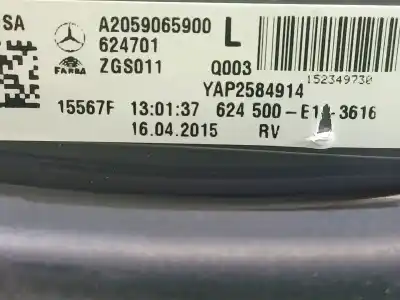 Автозапчасти б/у внутренний левый задний фонарь за mercedes clase c t-model (s205) amg c 63 (205.286) ссылки oem iam  624701 152349730 a2059065900