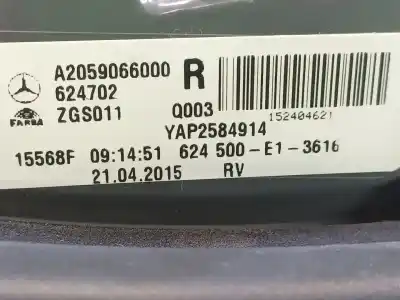 Автозапчасти б/у внутренний правый задний фонарь за mercedes clase c t-model (s205) amg c 63 (205.286) ссылки oem iam  624702 152404621 a2059066000