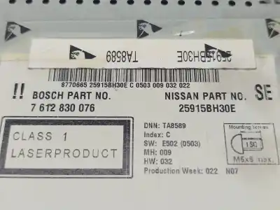 Автозапчастина б/у аудіо система / радіо cd для nissan qashqai / qashqai +2 i (j10, nj10, jj10e) 1.6 dci посилання на oem iam  7612830076 25915bh30e