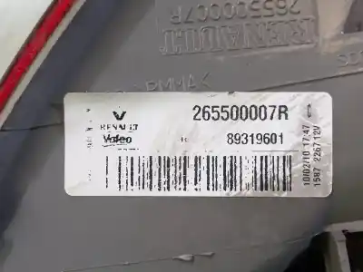Автозапчастина б/у правий ліхтар для renault megane iii fastback (bz0/1_, b3_) 1.5 dci посилання на oem iam  89319601 265500007r