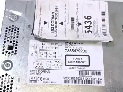 Second-hand car spare part audio system / radio cd for opel combo furgoneta/monovolumen (x12) 1.3 cdti (b05) oem iam references  9230283290581200901064 23820069090009 7355479230
