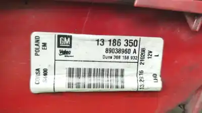 Pezzo di ricambio per auto di seconda mano lampada posteriore sinistra per opel corsa d (s07) 1.3 cdti (l08, l68) riferimenti oem iam 93189092 13186350 89038960
