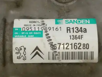 Second-hand car spare part air conditioning compressor for citroen berlingo multispace (b9) 1.6 hdi 110 oem iam references  9671216280 09511909161