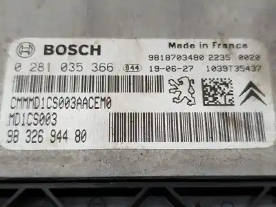 Second-hand car spare part ecu engine control for opel vivaro c furgón (k0) 1.5 oem iam references 9832694480 0281035366 9818703480