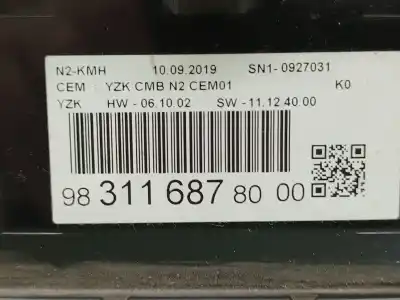 Second-hand car spare part dashboard for opel vivaro c furgón (k0) 1.5 oem iam references 9831168780  sn10927031
