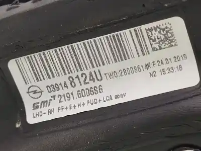 Автозапчастина б/у правий задний огляд для opel insignia b grand sport (z18) 2.0 cdti (68) посилання на oem iam 039148124  21916006s6 Автозапчастина б/у правий задний огляд для opel insignia b grand sport (z18) 2.0 cdti (68) посилання на oem iam 039148124  21916006s6
