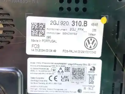 Автозапчастина б/у панель інструментів для volkswagen t-roc (a11, d11) 1.5 tsi посилання на oem iam 2gj920310b f03pal14032410010342  Автозапчастина б/у панель інструментів для volkswagen t-roc (a11, d11) 1.5 tsi посилання на oem iam 2gj920310b f03pal14032410010342