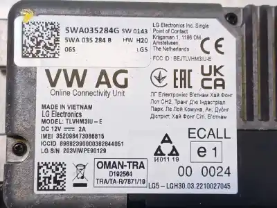 Автозапчастина б/у електронний модуль для audi q3 (f3b) 35 tfsi посилання на oem iam 5wa035284g 352098473086815 5wa035284b