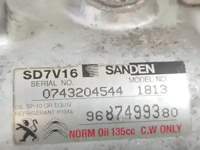 Автозапчастина б/у компресор кондиционера для peugeot expert furgón (vf3a_, vf3u_, vf3x_) 2.0 hdi 130 посилання на oem iam  sd7v161813 9687499380