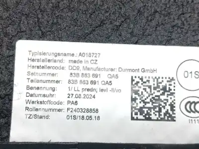 Автозапчасти б/у коврик за audi q3 (f3b) 35 tdi ссылки oem iam 83b863691qa5  83b8864450qa5