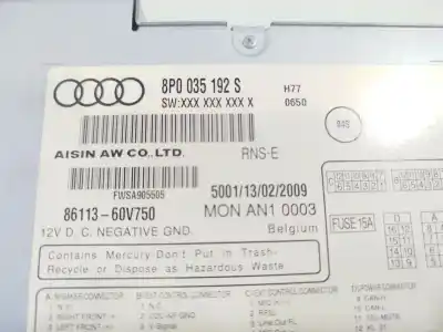 Автозапчасти б/у gps-навигационная система за audi a3 (8p1) 2.0 tdi ссылки oem iam 8p0035192s 8611360v750 