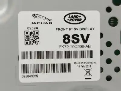 Автозапчастина б/у багатофункційний дисплей для land rover range rover evoque (l538) 2.0 d 4x4 посилання на oem iam fk7219c299ab  0z9049355