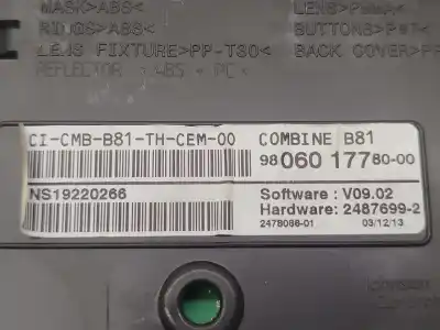 Peça sobressalente para automóvel em segunda mão quadrante por citroen ds5 2.0 hdi 165 referências oem iam 980601778000 24876992 ns19220266