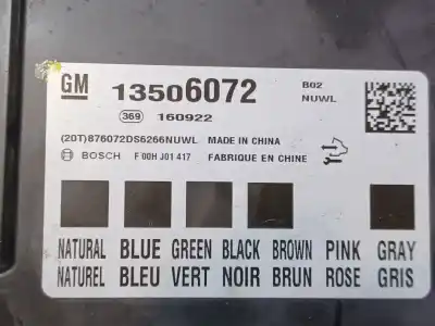 Second-hand car spare part electronic module for opel corsa e (x15) 1.3 cdti (08, 68) oem iam references 13506072 f00hj01417 876072ds6266nuwl 