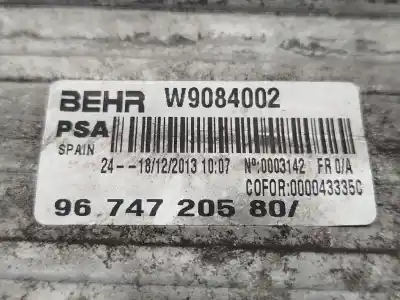 Peça sobressalente para automóvel em segunda mão intercooler por citroen ds5 2.0 hdi 165 referências oem iam 9674720580  w9084002