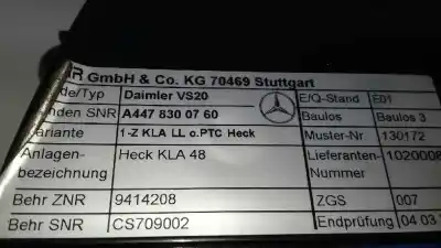 Gebrauchtes Autoersatzteil vollständige normale heizung gebläsemotor zum mercedes-benz clase v (w447) * oem-iam-referenzen a4478300760  a4478350500