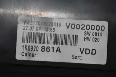Second-hand car spare part dashboard for volkswagen golf v berlina 2.0 16v fsi oem iam references 1k0920861a  
