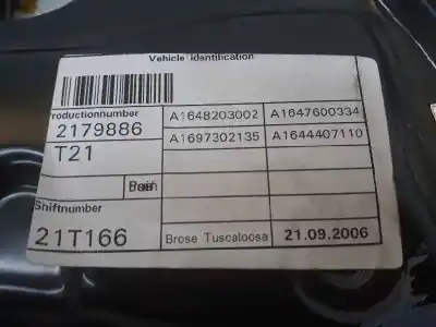Автозапчасти б/у регулятор стекла заднего левого за clase c clase m 3.0 cdi ссылки oem iam a1647303179  a1647303179