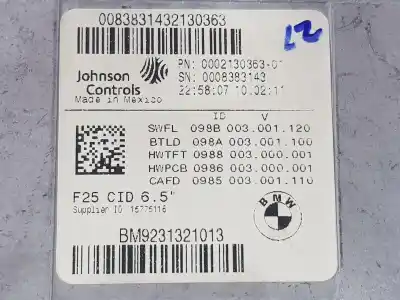 Автозапчастина б/у багатофункційний дисплей для bmw x3 (f25) 2.0 turbodiesel посилання на oem iam 65509231321  65509278281