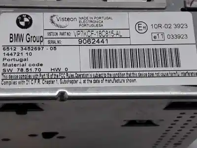 Peça sobressalente para automóvel em segunda mão sistema de áudio / rádio cd por mini mini (r56) one referências oem iam 65123452697  65123455681