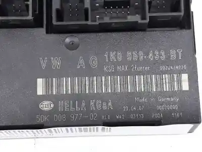 Second-hand car spare part comfort module for volkswagen touran (1t1) 1.9 tdi oem iam references 1k0959433bt  