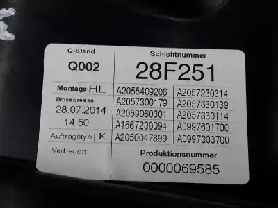 Автозапчасти б/у регулятор стекла заднего левого за clase c clase c lim. 2.1 cdi ссылки oem iam 2057307904  a2055409206 a2057300179 a2059060301a1667230094 a2050047899