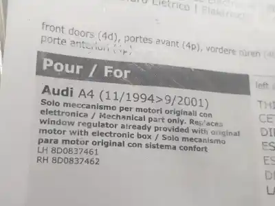Second-hand car spare part driver left window regulator for audi a4 b5 (8d2) 1.9 tdi oem iam references 1620011280  1620011280