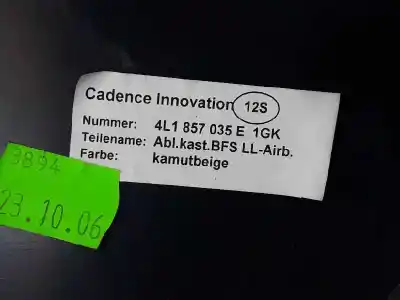 Автозапчастина б/у бардачок для audi q7 (4l) 3.0 v6 24v tdi посилання на oem iam 4l18571044pk  4l1857134