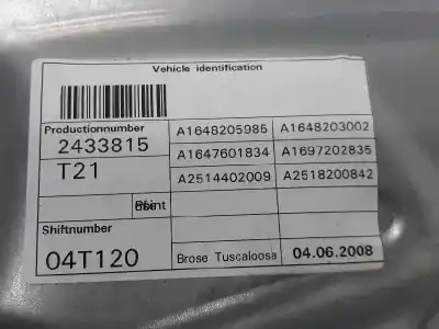 Автозапчасти б/у регулятор стекла переднего правого за clase c clase m 3.0 cdi ссылки oem iam 1647201679  a1648205985 a1647601834 a2514402009