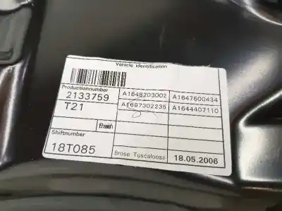 Second-hand car spare part rear right window regulator for clase c clase m 3.0 cdi oem iam references a1647303279  1647303279