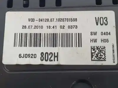 Second-hand car spare part dashboard for seat ibiza iv (6j5, 6p1) 1.6 tdi oem iam references 6j0920802h  6j0920802h Second-hand car spare part dashboard for seat ibiza iv (6j5, 6p1) 1.6 tdi oem iam references 6j0920802h  6j0920802h