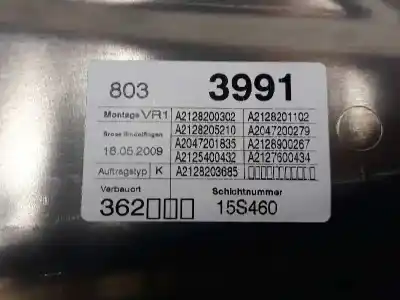 Автозапчасти б/у регулятор стекла переднего правого за mercedes-benz clase e (w212) lim. 2.1 cdi cat ссылки oem iam 2127201679  a2127201679