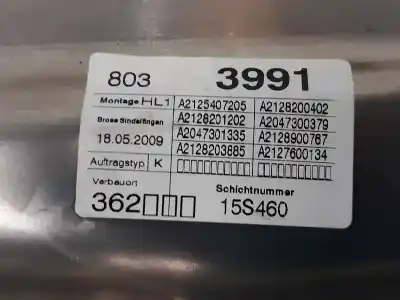 Автозапчасти б/у регулятор стекла заднего левого за mercedes-benz clase e (w212) lim. 2.1 cdi cat ссылки oem iam 2127301779  a2047300779