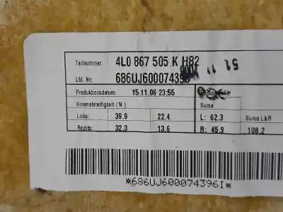 Автозапчастина б/у інтер'єрний дах для audi q7 (4l) 3.0 v6 24v tdi посилання на oem iam 4l0867505k  4l0867505k