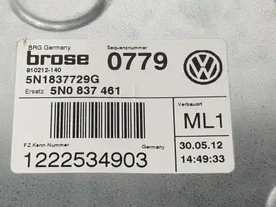 Автозапчастина б/у регулятор вікна передній лівий для volkswagen tiguan (5n_) 2.0 tdi посилання на oem iam 5n1837729g  5n0837461