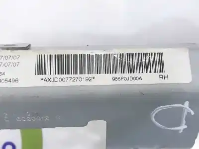 Автозапчастина б/у передня права подушка безпеки для nissan qashqai / qashqai +2 i (j10, nj10, jj10e) 1.5 dci посилання на oem iam 985p0jd00a  985p0-jd00a