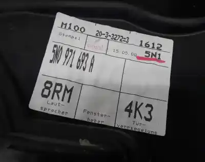 Автозапчастина б/у регулятор скла заднього правого для volkswagen tiguan (5n_) 2.0 tdi посилання на oem iam 5n0839730f  5n0839730f