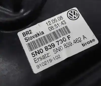 Автозапчастина б/у регулятор скла заднього правого для volkswagen tiguan (5n_) 2.0 tdi посилання на oem iam 5n0839730f  5n0839730f