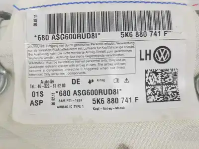 Автозапчасти б/у подушка безопасности передняя левая шторка безопасности за volkswagen golf vi variant (aj5) 1.6 tdi dpf ссылки oem iam 5k6880741f  5k6880741f