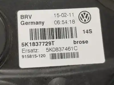 Автозапчастина б/у регулятор вікна передній лівий для volkswagen golf vi variant (aj5) 1.6 tdi dpf посилання на oem iam 5k0837461c  5k1837729t