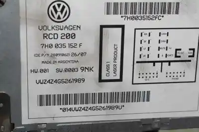 Second-hand car spare part audio system / radio cd for volkswagen t5 transporter/furgoneta 2.5 tdi oem iam references 7h0035152f  7h0035152f