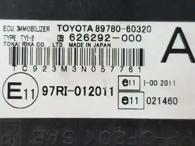 Pezzo di ricambio per auto di seconda mano centralina immobilizzatore per toyota land cruiser (j12) 3.0 turbodiesel riferimenti oem iam 8978060320 626292000 tyi-2 