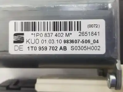 Автозапчасти б/у мотор стекла переднего правого за seat leon (1p1) 1.6 tdi ссылки oem iam 1p0837402m  1p0837402m