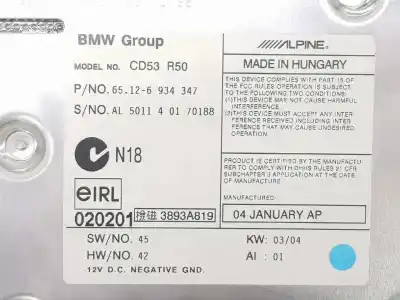 Pezzo di ricambio per auto di seconda mano impianto audio / radio cd per mini mini (r50,r53) one riferimenti oem iam 65126934347  65126934347